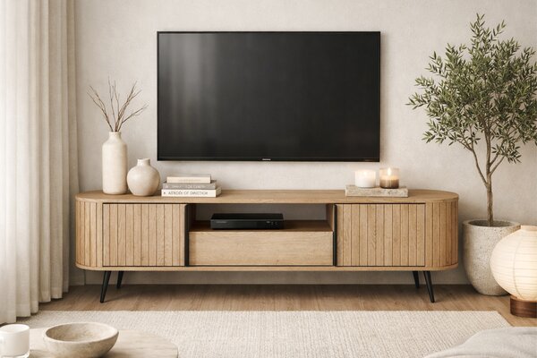 TV stolík Luvio 196 cm so zásuvkou - dub cremona