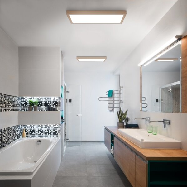 Brilagi -LED Kúpeľňové stropné svietidlo FRAME LED/50W/230V 60x60 cm IP44 béžová
