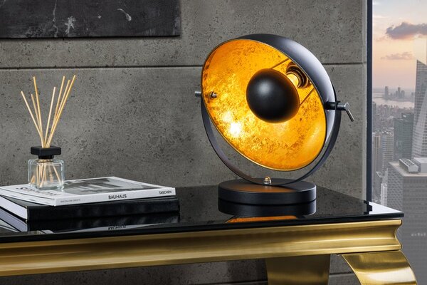 Estila Retro elegantná stolná lampa Studio 40 cm čierna/zlatá