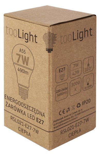 Toolight LED žiarovka studená LED RSL021 E27 7W Warm