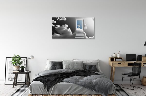 Obraz na plátne Sky schodisku dvere 100x50 cm