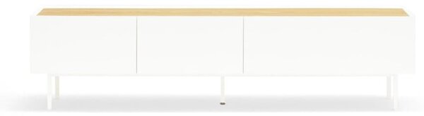 Biely/v prírodnej farbe TV stolík v dekore duba 180x45 cm Arista – Teulat