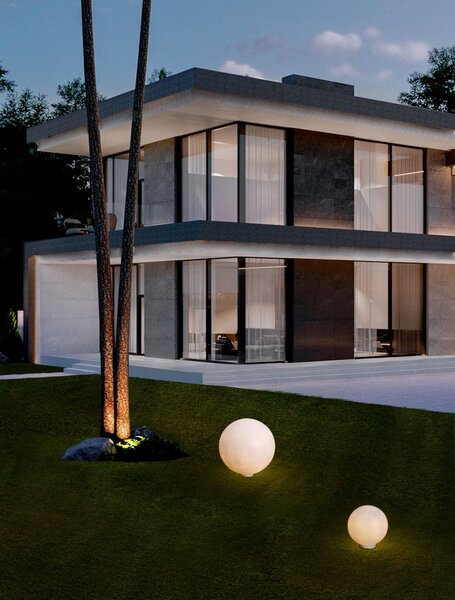 Vonkajšia stojaca lampa Moon biela 12 W