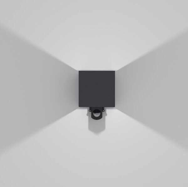 Brilagi - LED vonkajšie nástenné svietidlo s čidlom CUBE LED/6W/230V antracit