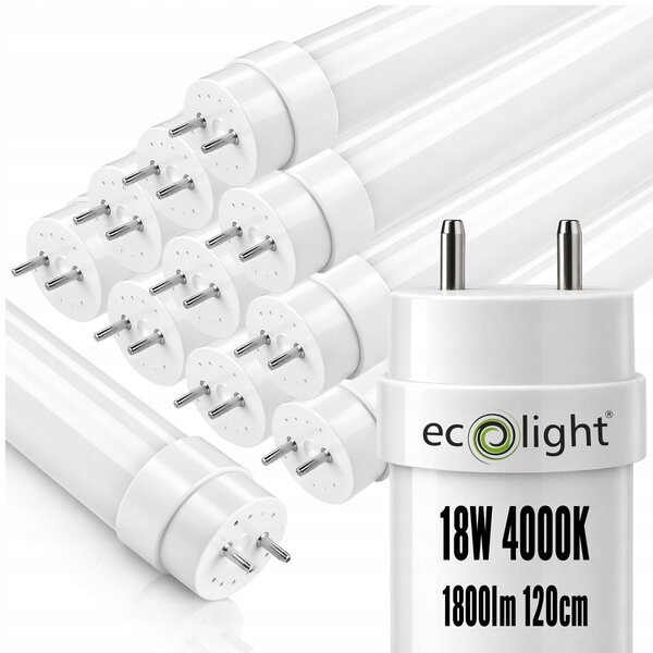 BERGE 10x LED trubicové svetlá 18W T8 120cm 1800lm 4000K neutrálna biela