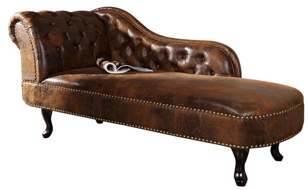 Estila Luxusná leňoška Chesterfield Brown Antik Look