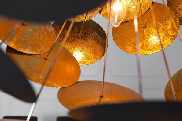 Estila Dizajnová elegantná závesná lampa Infinity čierno-zlatá