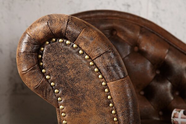 Estila Luxusná leňoška Chesterfield Brown Antik Look