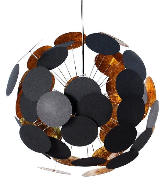 Estila Dizajnová elegantná závesná lampa Infinity čierno-zlatá
