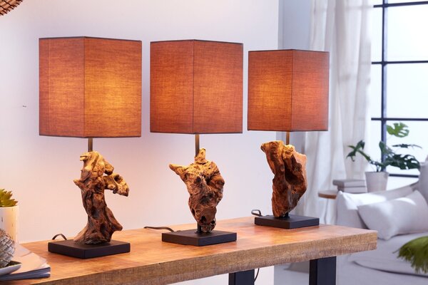 Estila Štýlová stolná lampa Hypnotic 45cm hnedá