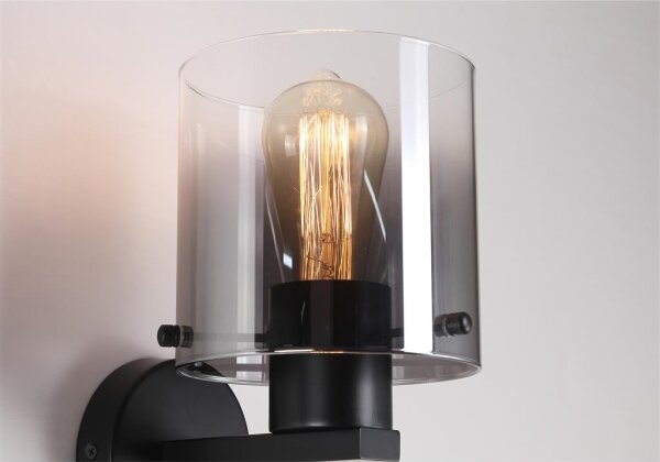 Searchlight 88912-1BK - Nástenné svietidlo SWEDEN 1xE27/60W/230V čierna/dymová