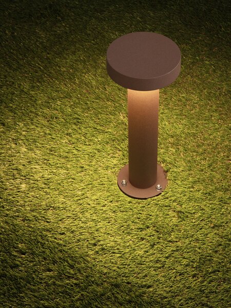 Vonkajšia stojaca lampa Gong kortenová 12 W – Hnedá
