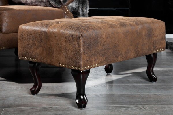 Estila Luxusná taburetka Chesterfield Antik Look
