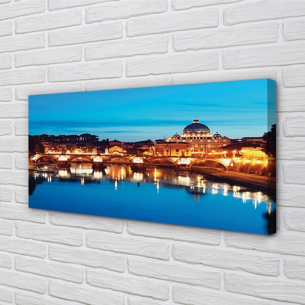 Obraz na plátne Rome River mosty západ slnka 100x50 cm