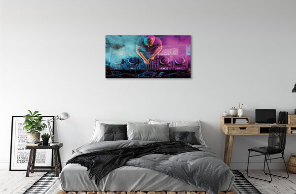 Obraz canvas DJ konzola farebné osvetlenie 100x50 cm