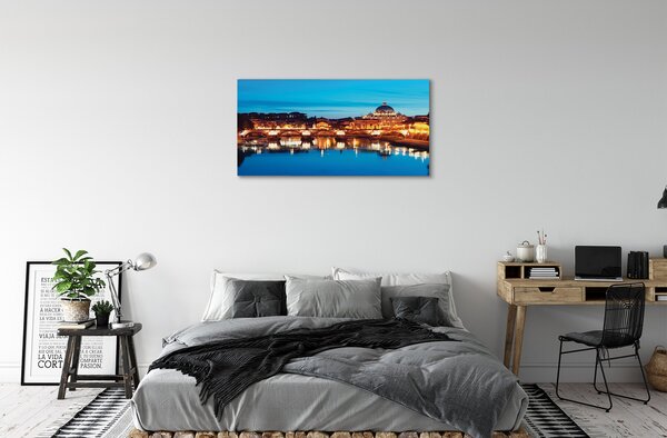 Obraz na plátne Rome River mosty západ slnka 100x50 cm