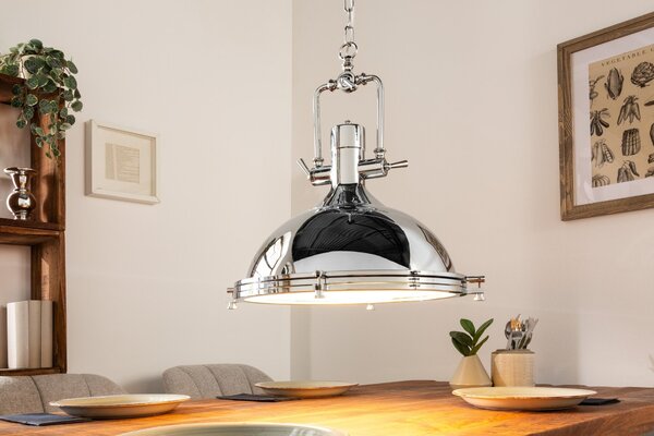 Estila Luxusné moderné závesné svietidlo Industrial 45cm strieborné