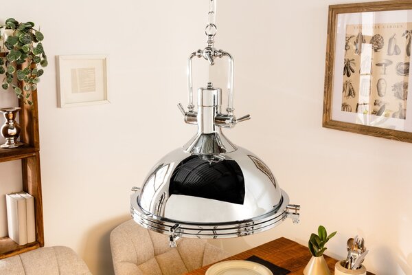 Estila Luxusné moderné závesné svietidlo Industrial 45cm strieborné