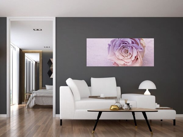 Obraz detailu kvetu ruže (120x50 cm)