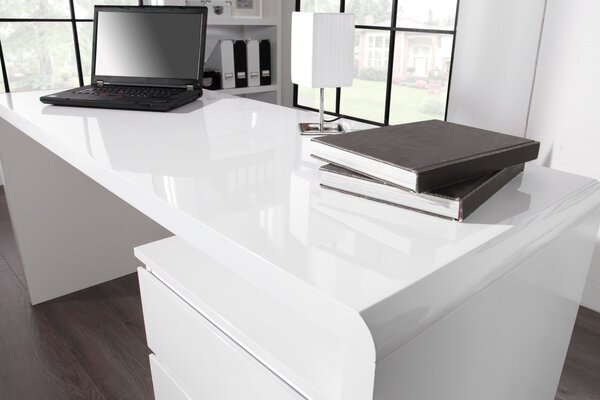 Estila Luxusný moderný dizajnový kancelársky stôl Fast Trade biely 160cm