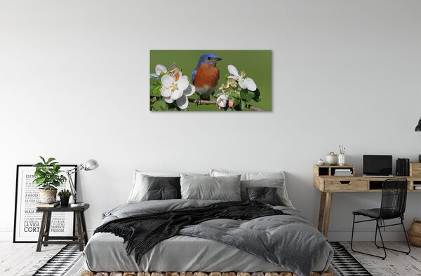 Obraz na plátne Kvety farebné papagáj 100x50 cm