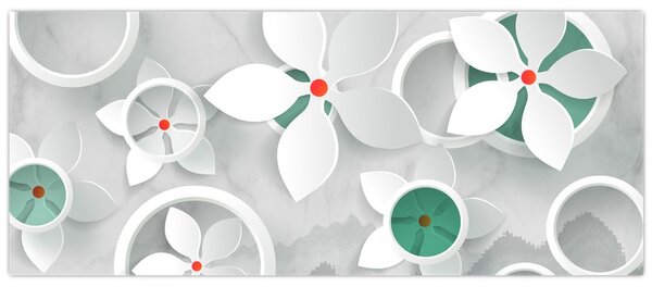 Obraz kvetinové abstrakcie (120x50 cm)