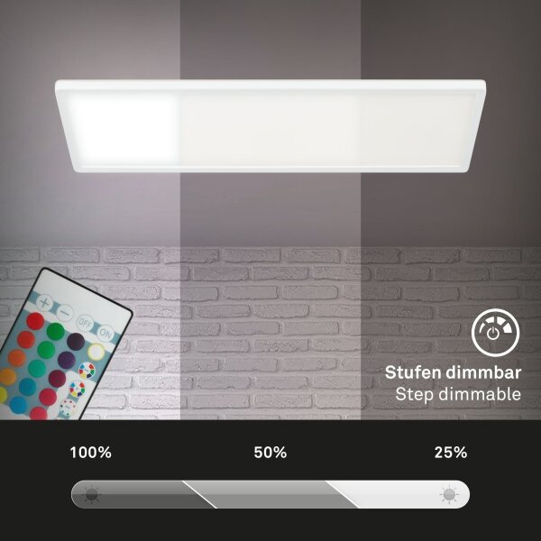 Briloner 7404-016 - LED RGBW stmievateľný prisadený panel LED/22W/230V 4000K + diaľkové ovládanie