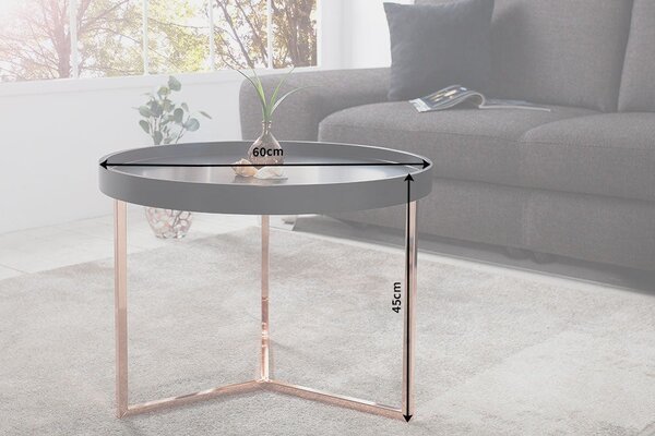 Estila Štýlový konferenčný stolík Modul 60cm čierna/meď