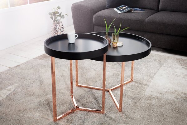 Estila Štýlový konferenčný stolík Modul 60cm čierna/meď