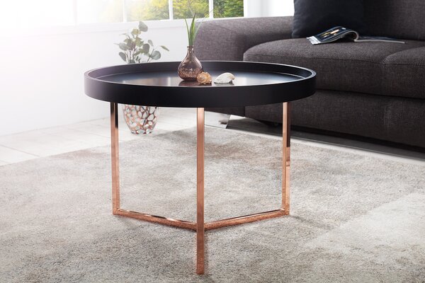 Estila Štýlový konferenčný stolík Modul 60cm čierna/meď