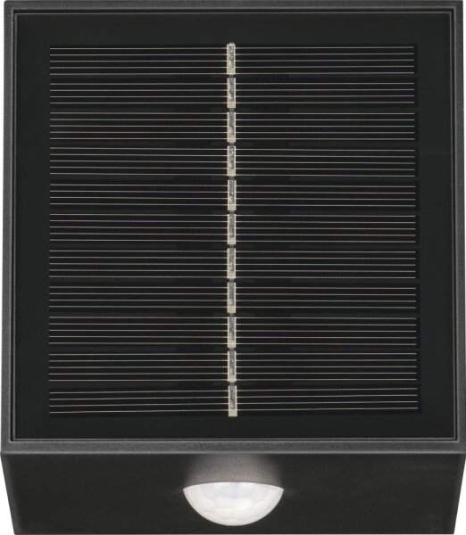 Retlux-LED Solárne nástenné svietidlo so senzorom LED/1W/3,7V 1200 mAh IP44 čierna