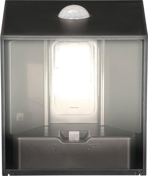 Retlux-LED Solárne nástenné svietidlo so senzorom LED/1W/3,7V 1200 mAh IP44 čierna