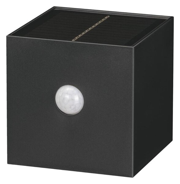 Retlux-LED Solárne nástenné svietidlo so senzorom LED/1W/3,7V 1200 mAh IP44 čierna
