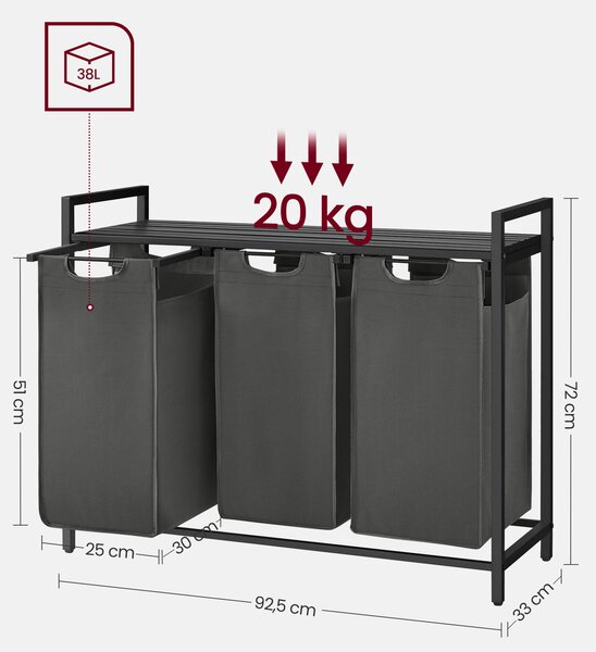 KÔŠ NA BIELIZEŇ, sivá, čierna MID.YOU - Žehlenie & pranie, Online Only