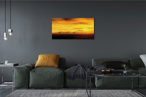 Obraz canvas Strom mraky neba žirafa 100x50 cm