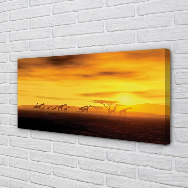Obraz canvas Strom mraky neba žirafa 100x50 cm