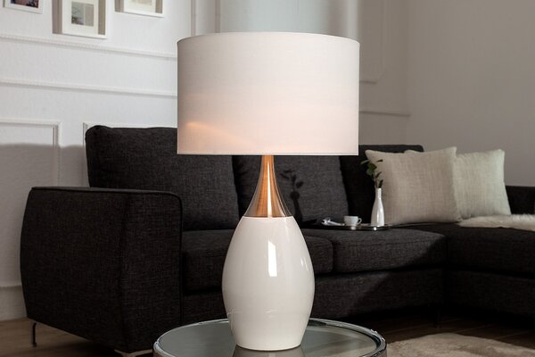 Estila Moderná štýlová stolná lampa Carla 60cm biela