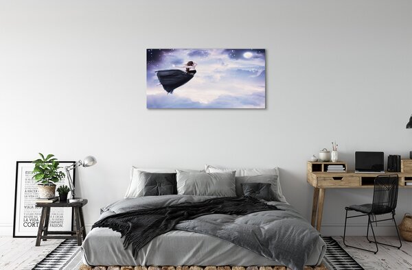Obraz canvas Víla neba mraky polmesiac 100x50 cm
