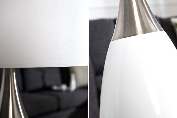 Estila Moderná štýlová stolná lampa Carla 60cm biela