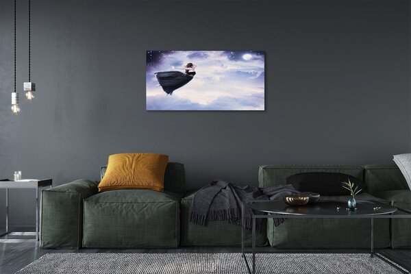 Obraz canvas Víla neba mraky polmesiac 100x50 cm