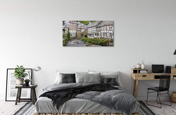 Obraz na plátne Germany Staré budovy River 100x50 cm