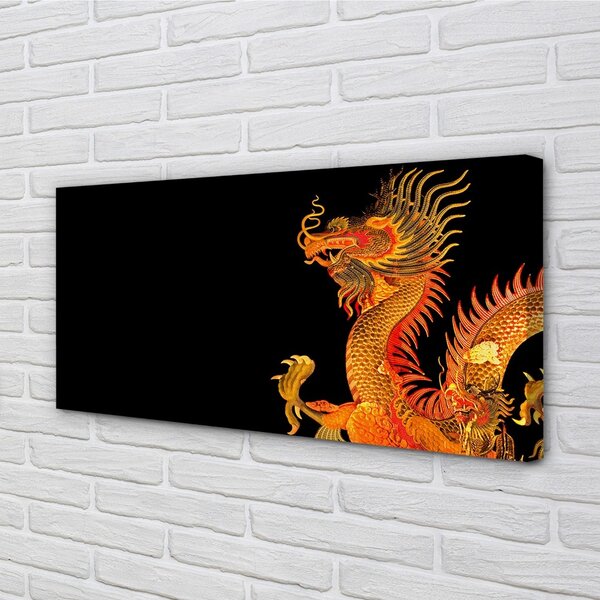 Obraz canvas Japonský zlatý drak 100x50 cm