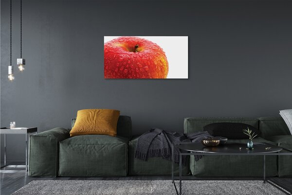 Obraz canvas Kvapôčky vody na jablko 100x50 cm