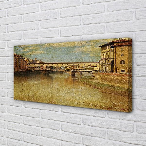 Obraz na plátne Italy River Mosty budovy 100x50 cm