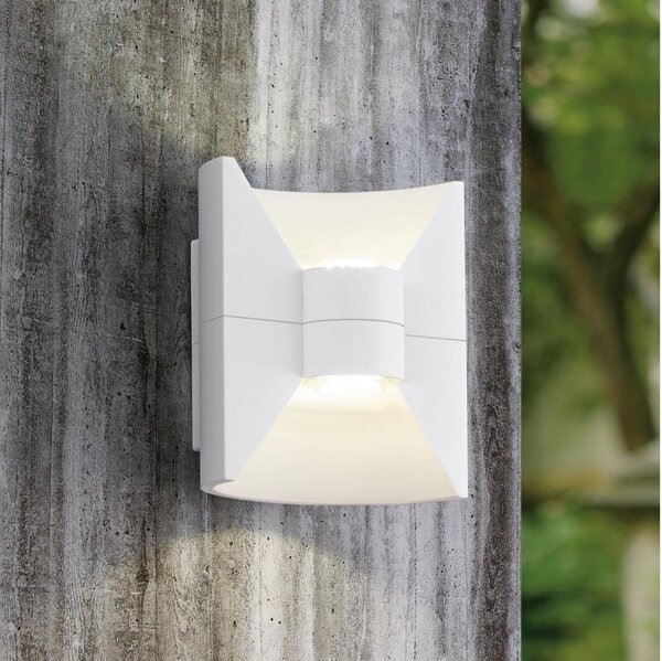 Eglo 93367 -LED Vonkajšie nástenné svietidlo REDONDO Biela 2xLED-SMD/2,5W/230V IP44