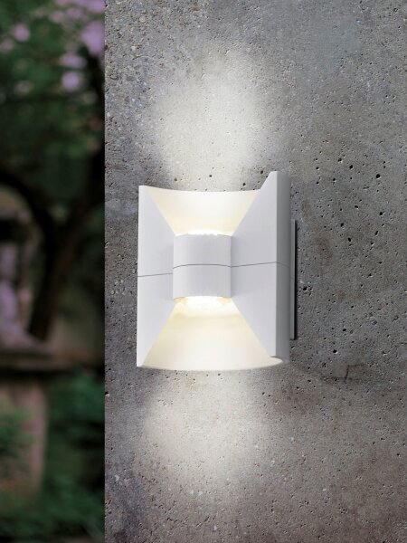 Eglo 93367 -LED Vonkajšie nástenné svietidlo REDONDO Biela 2xLED-SMD/2,5W/230V IP44