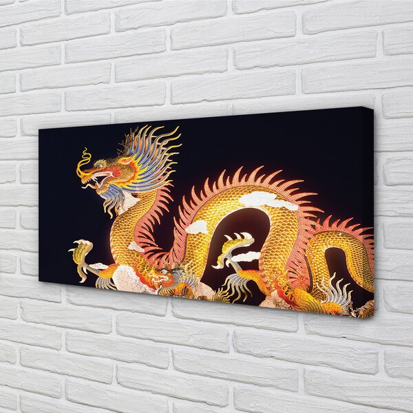 Obraz canvas Golden Japanese Dragon 100x50 cm