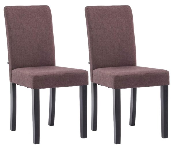 Jedálenská stolička Inn (SET 2 ks) - látka, nohy čierne - Hnedá
