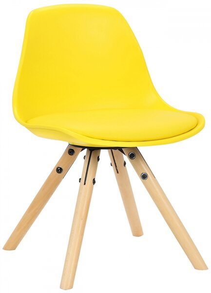 Detská stolička Nakoni ~ plast, drevené nohy natura - Žltá