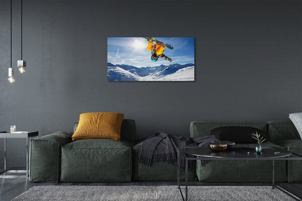 Obraz canvas Man mountain board 100x50 cm